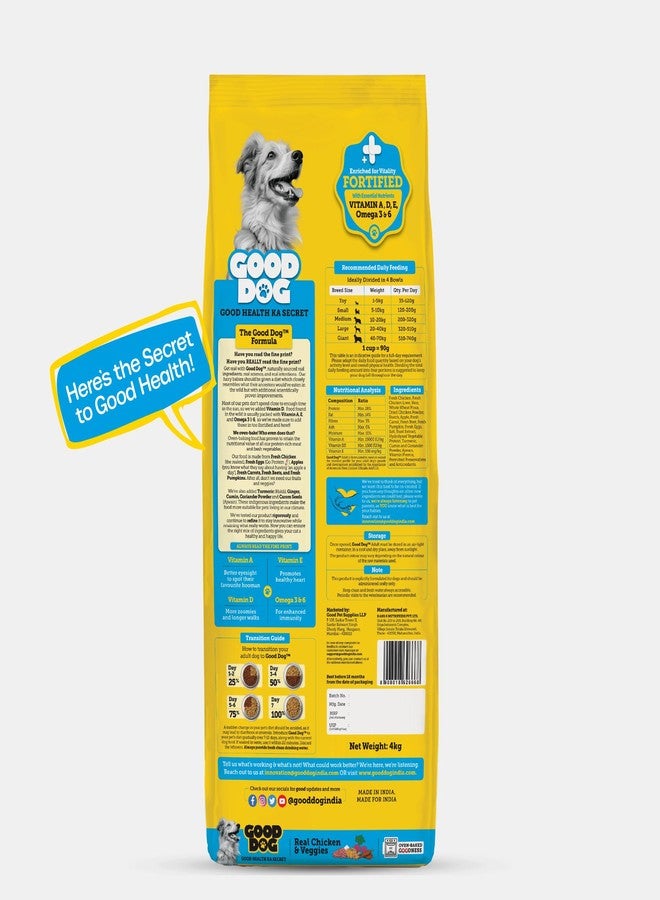 Good Dog Adult Dry Dog Food | Oven Baked | Real Chicken & Eggs | 4 Kg | High-Protein | High Palatability | Nutritionally Formulated with Vitamins & Minerals | Indian Herbs | Suitable for All Breeds - Image 2